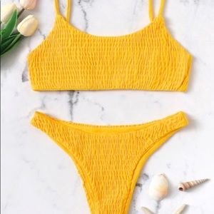 Yellow Smocked Bikini